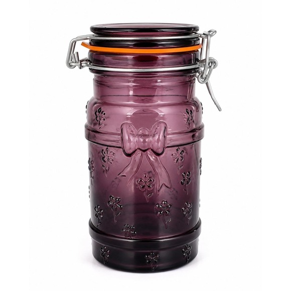 Oxford Crystal Glassware Corp. Other - Vintage Amethyst Purple Glass Clamp Lid Canister Oxford Crystal Italy Sweet Shop